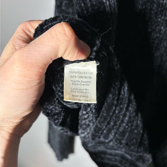 Show Me Your MuMu Hug Me Sweater in Black Chenille Size XS - Picture 5 of 5